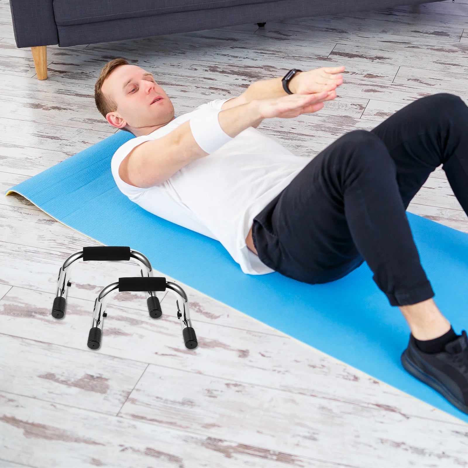 2Pcs Push up Bars Strength Training Workout Stands with Ergonomic Push-Up Bracket Board with Non-Slip Sturdy Structure Portable for Home Fitness Training
